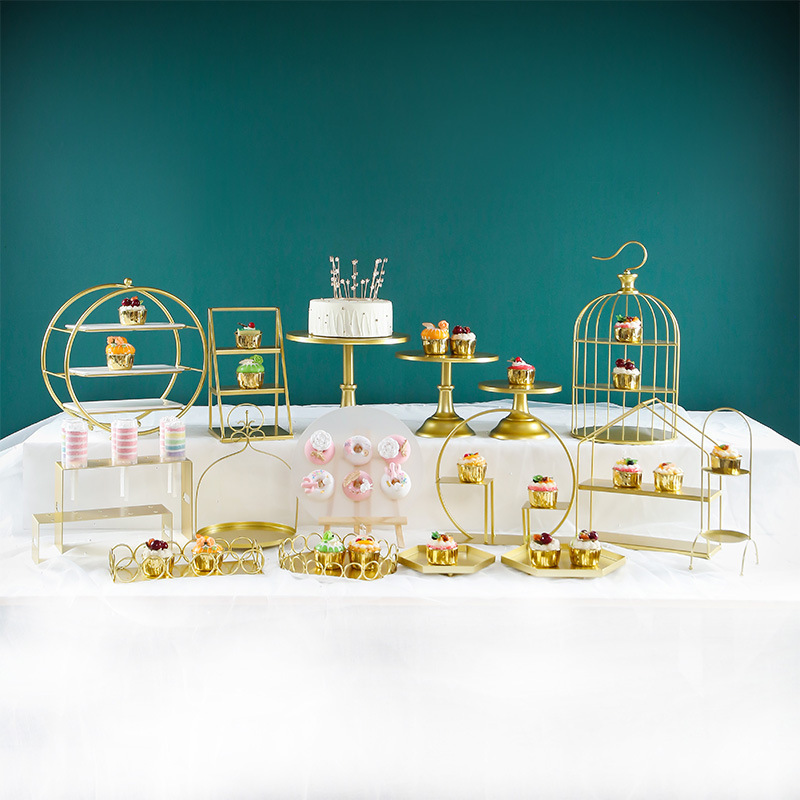 Decoración de postre europea estante de exhibición de decoración de boda props estante de pastel de té de la tarde estante de refrigerio de té estante de descanso de té image 17