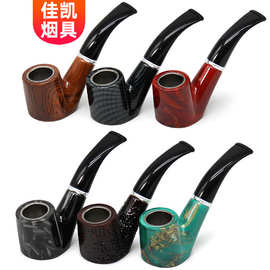 树脂木质烟斗礼盒套装 六件套过滤弯式烟斗跨境多款式wood pipe