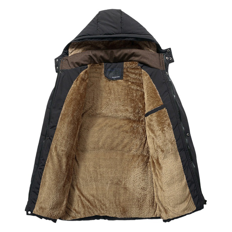 Abrigo acolchado de algodón para hombres Abrigo acolchado de algodón grueso con forro polar Otoño e invierno Papá de hombre de mediana edad usa abrigo cálido Chaqueta acolchada de algodón de mediana edad y ancianos al por mayor