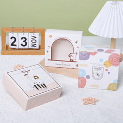 Snow Beauty Dessert Box, Fresh and Natural Egg Tart Box, Disposable Snowflake Crisp Baking Dessert Box, Egg Yolk Crisp Paper Box