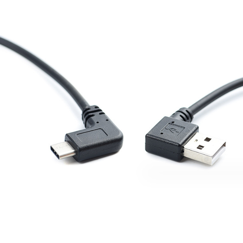 Car-Mounted Dual Elbow Short Usb2.0 to Typec Data Cable 3.1 Side Left/Right 90-Degree Angled C-Type Port Charging Cable
