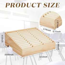 36网格木制手机支架收纳盒桌面手机收纳器适用于学校教室办公室