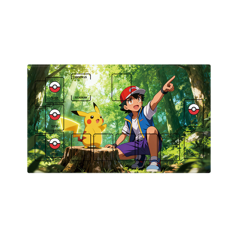 Pokémon juego gran almohadilla de bloqueo grueso doble tarjeta de combate almohadilla de tarjeta de batalla mesa simple almohadilla de mesa