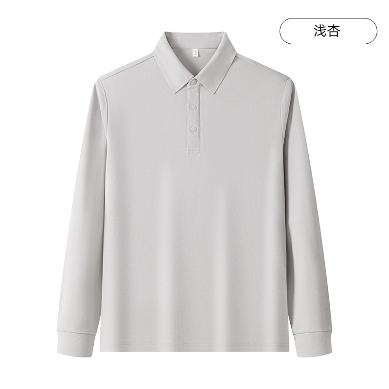 纯色男女长袖POLO衫杜邦索罗娜翻领工作服上衣印LOGO企业工装刺绣|undefined
