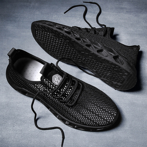 Summer Mesh Shoes for Men 2025 Breathable Flyknit Mesh Casual Sports Shoes for Men with Hollow Design Trendy Shoes for Students