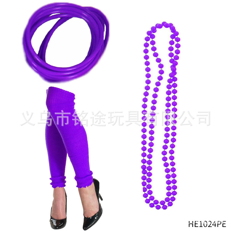 1980s despedida de soltera 80s maquillaje de mujer accesorios de vestuario collar de color conjunto de pulseras