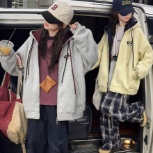 女童夹棉外套秋冬2025新款洋气儿童加厚连帽上衣冬装小女孩棒球服