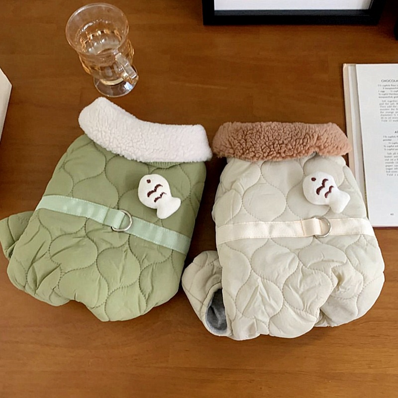 개 옷 테디 비숑 포메라니안 슈나우저 푸들 작은 개 가을, 겨울 새로운 4 다리 두꺼운 방한 면화 의류
