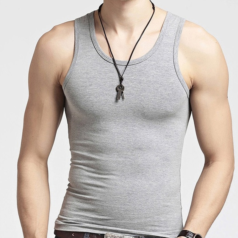 Dropshipping Pure Cotton Men's Vest, Men's Antibacterial Sports Sweat-Absorbing All-Cotton Undershirt for Spring and Summer