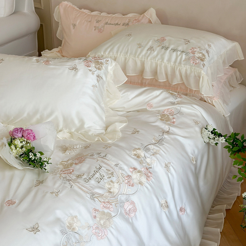 Conjunto de capa de edredão de verão tencel estilo princesa_voghion.com
