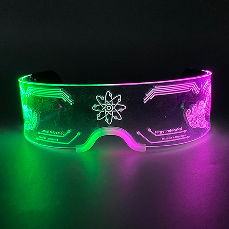 Tecnología del futuro sentido gafas luminosas fresco bar discoteca equipo de salto atmósfera apoyos LED tecnología de color gafas de sentido
