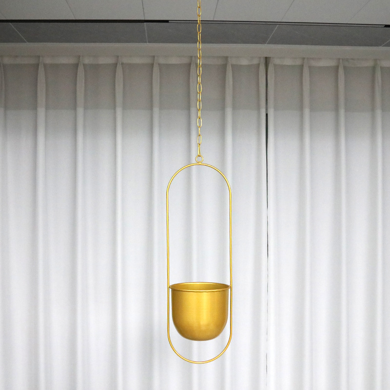 Transfronterizo simple y creativo moderno colgar hierro forjado balcón colgar planta suculenta decoración colgante cesto maceta