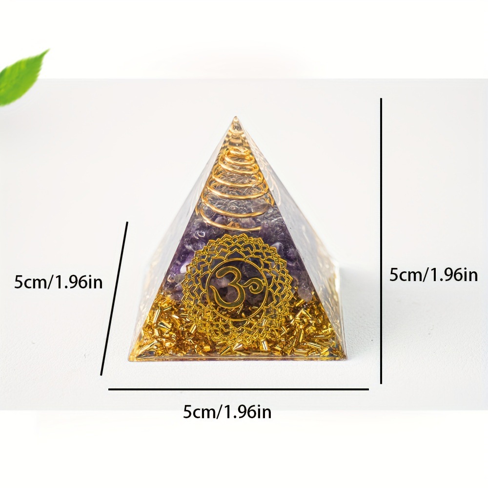 Pirámide de 5 cm de cristal natural, pirámide de epoxi, adornos de decoración para el hogar y la oficina