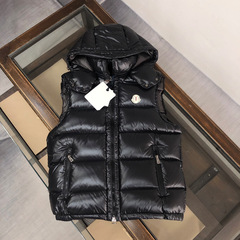 经典款90白鸭绒原标蒙口淼男士羽绒马甲休闲可卸帽潮牌羽绒服拉链