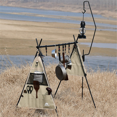 outdoors Camp fold Portable Camping triangle Shelf Picnic pot Storage rack Lamp holder pylons Bracket Poles