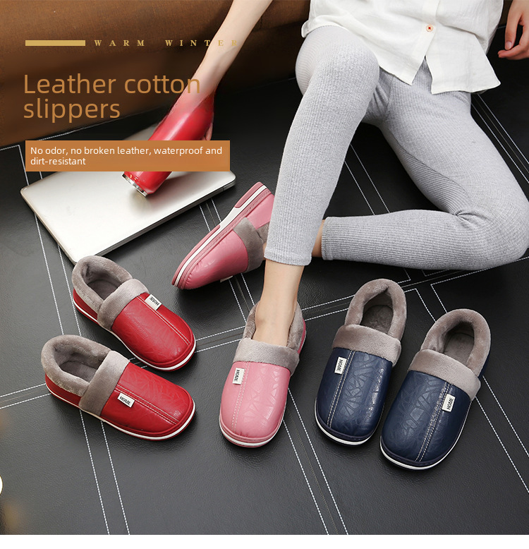 Wollen pantoffels dames winter warme waterdichte antislip schoenen_voghion.com