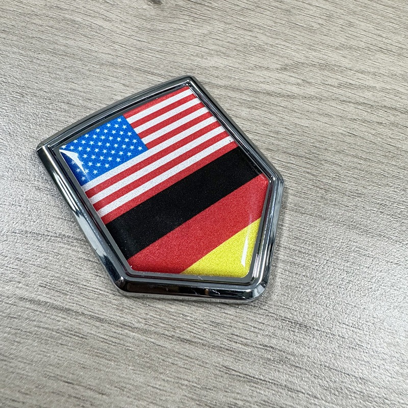 Amazon bandera nacional logotipo de automóvil de metal 3D estereoscópico bandera nacional auto etiqueta pegatinas mini etiqueta transfronteriza