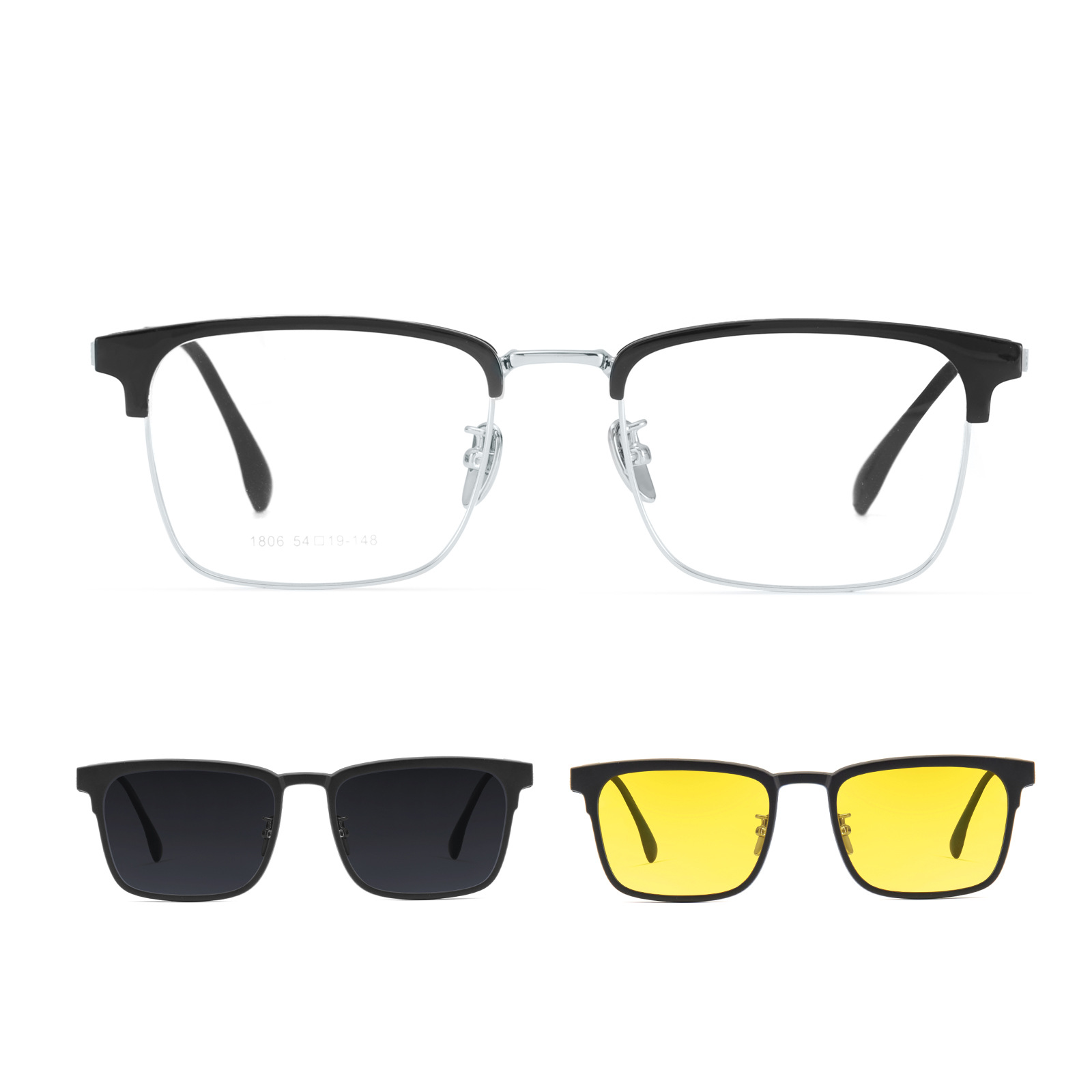 Nueva protección UV polarización de alta definición clip de absorción magnética marcos de gafas de ceja comerciales pueden equiparse con gafas de sol miopía Danyang lote