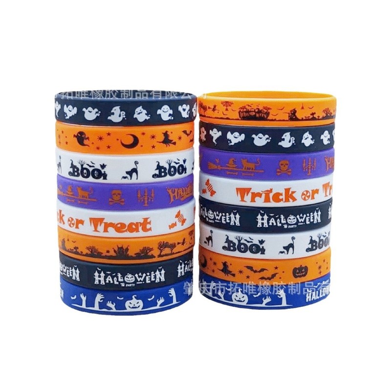 Hallowen partyアマゾン爆品ハロウィーンシリコンブレスレットカボチャは砂糖を与えないといじります|undefined