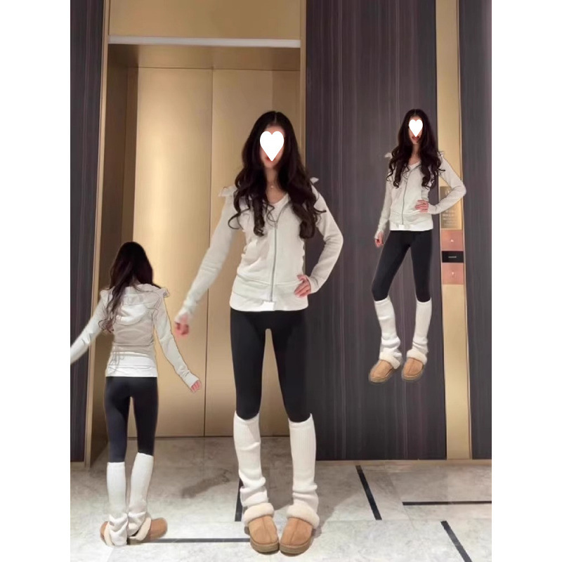 春秋季衣服连帽衫收腰紧身短款上衣2025新款|undefined