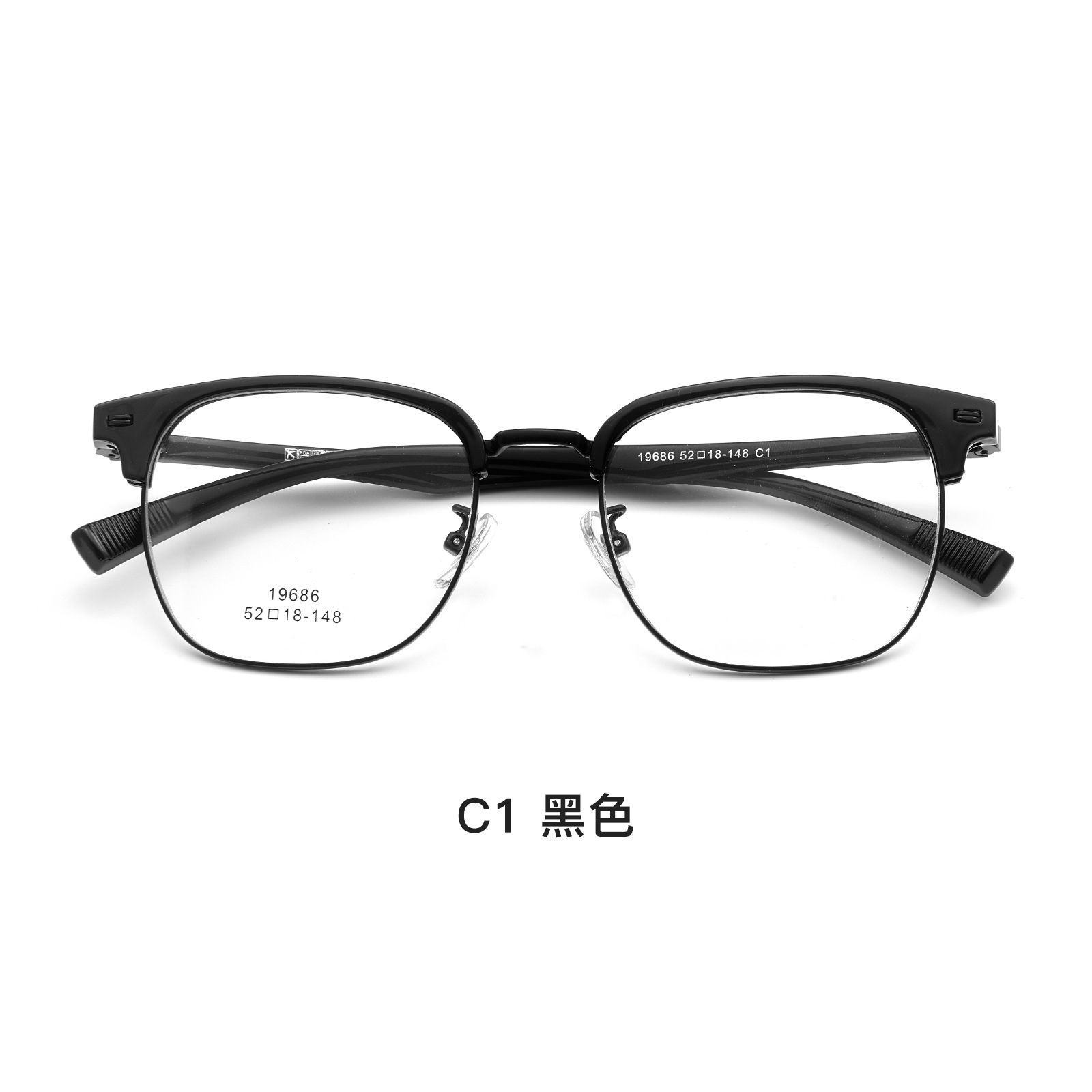 La Luz de negocios de moda tridimensional cuadrado ceja Marco de aleación TR Marco de gafas piel suave almohadilla de la nariz de silicona puede ser equipado con gafas Danyang lote