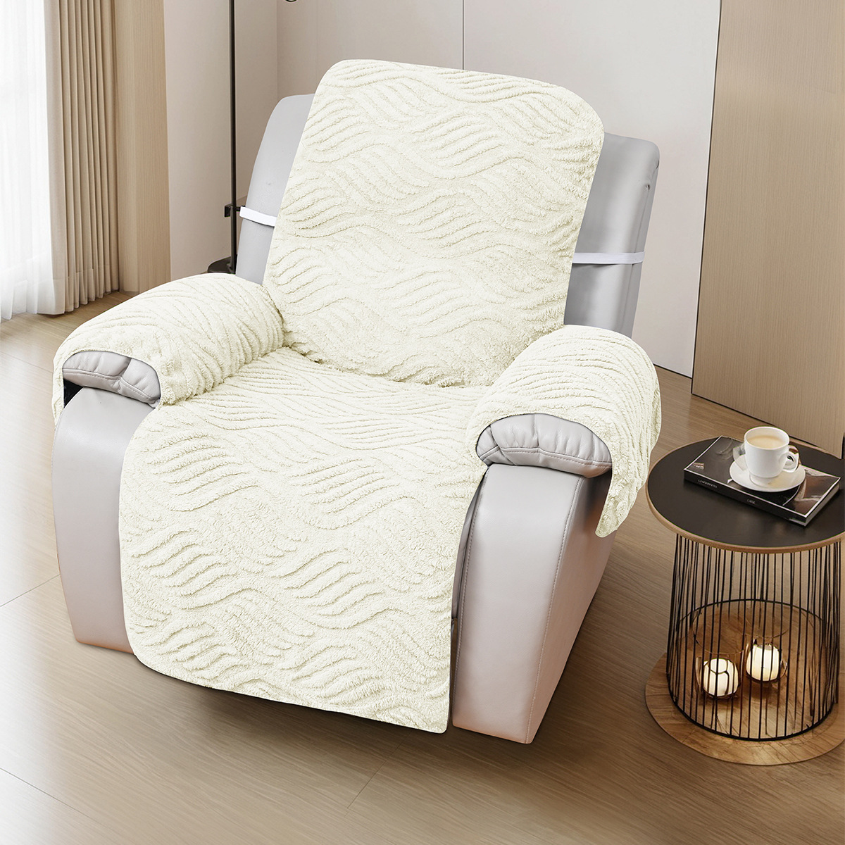 Flor ondulada en forma de T - beige