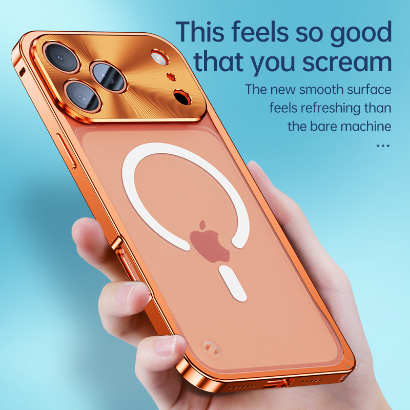 Funda para iPhone 17 Pro Max con hebilla magnética de caballito de mar, marco metálico para Apple 16, lente con cobertura total, 15 unidades