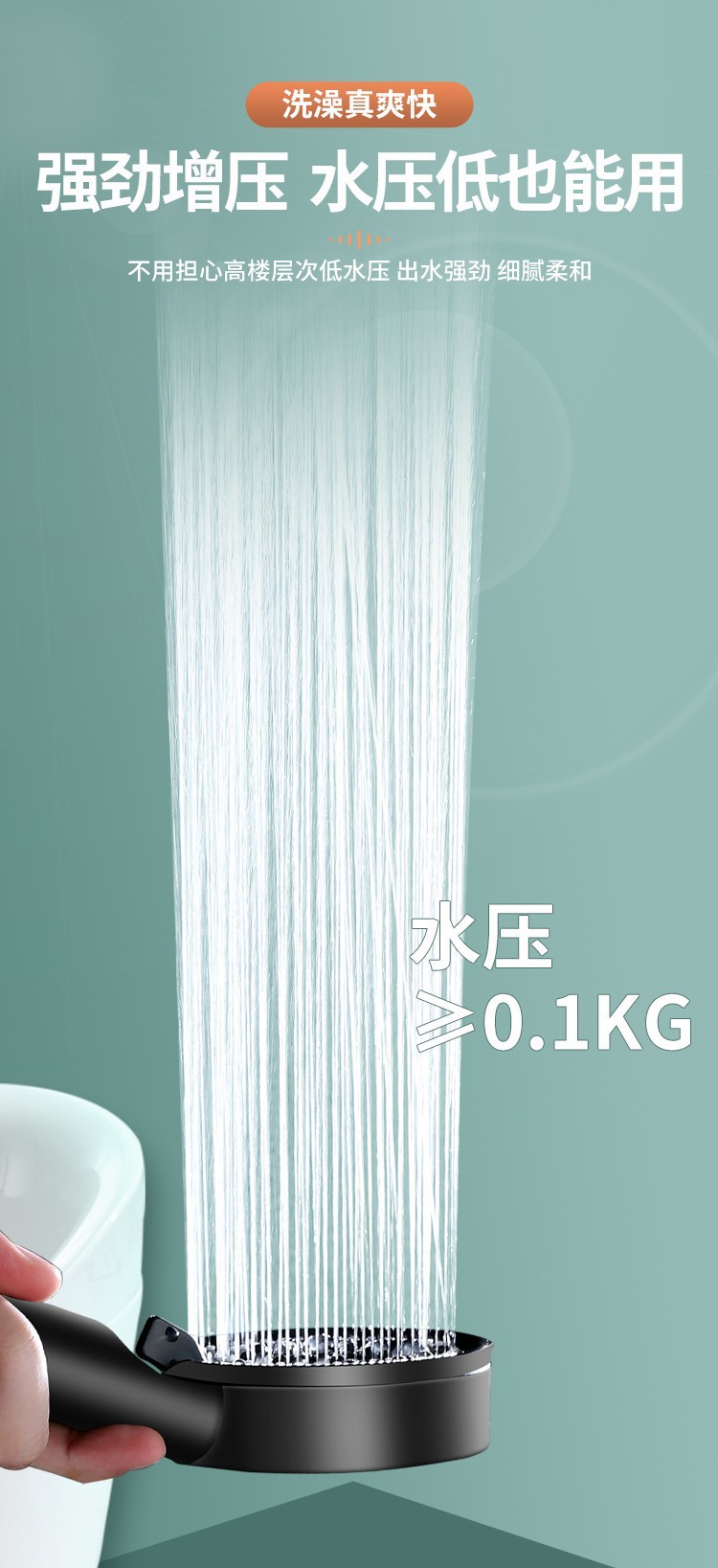 Black Knight Pressurized showerhead, Shower showerhead, Shower head, bathroom handheld showerhead set wholesale undefined