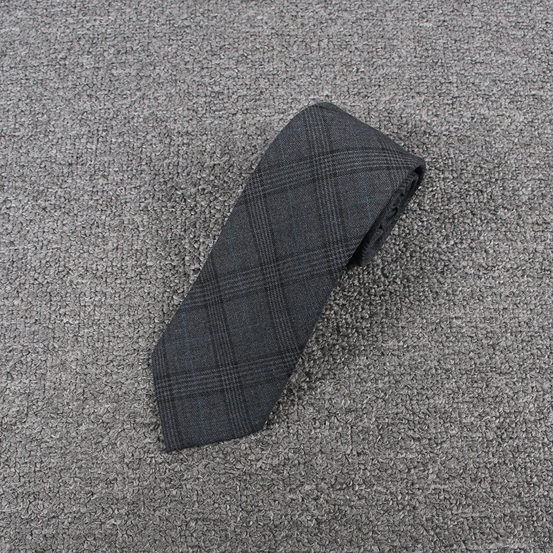碳灰黑格 领带
