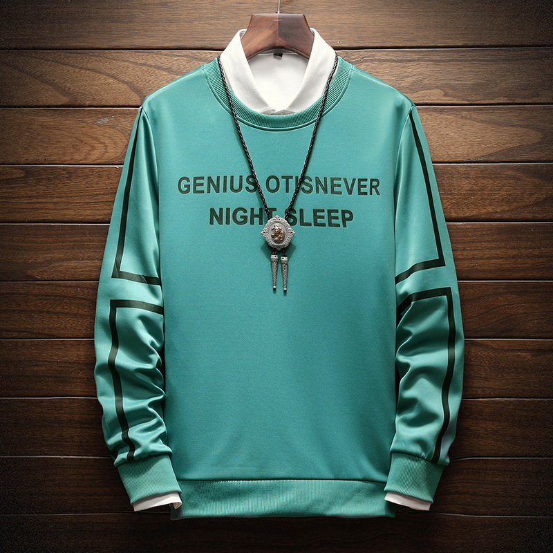 長袖Tシャツ メンズ 秋冬 スウェットシャツ メンズ カスタム トレンドブランド ゆったり カジュアル インナー 秋服 丸首トップス ベースレイヤー|undefined