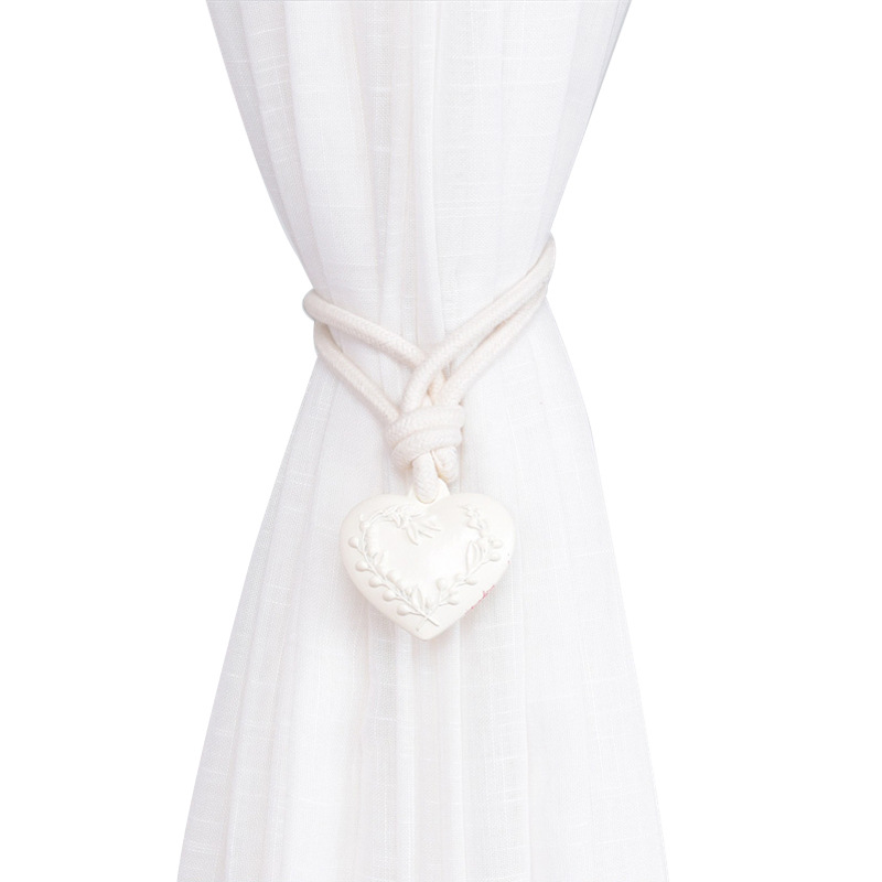 Simple modern curtain straps living room curtain buckle resin love hook hanging ball creative curtain rope straps