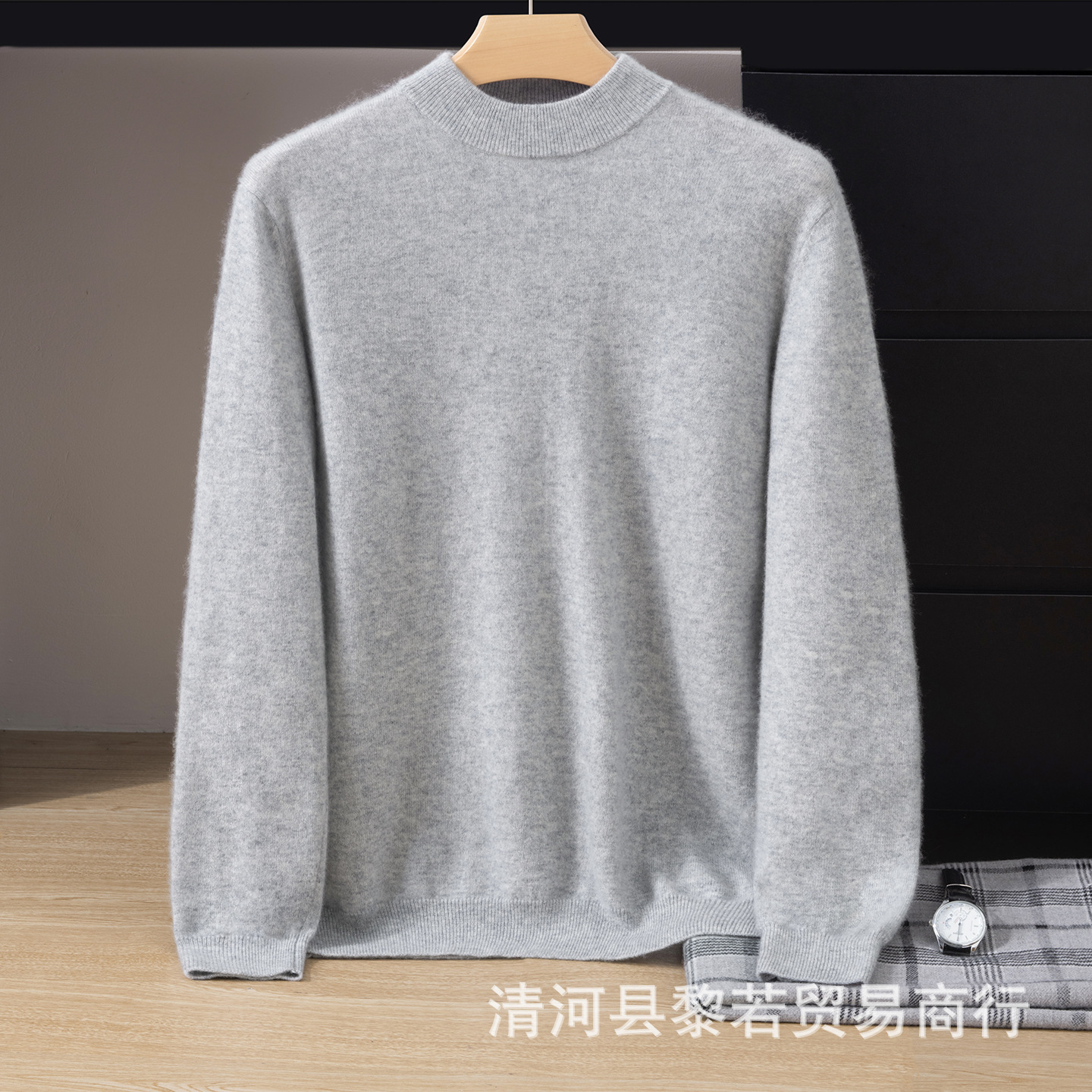 New autumn and winter men's cashmere knit sweaters, half-turtleneck, fashionable and versatile, factory direct supply for cross-border sales