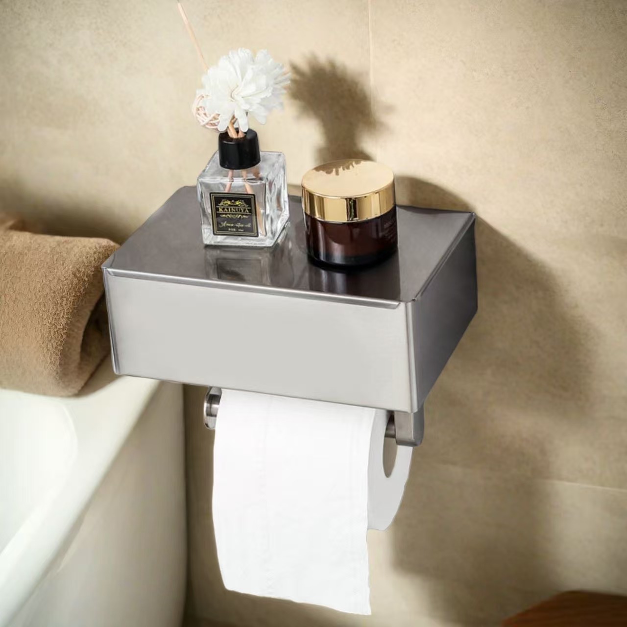 Cross-border stainless steel punch-free toilet paper towel holder…