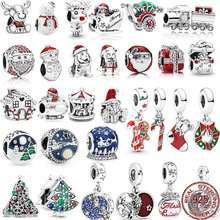 NEW 925 Sterling Silver Christmas Charms Santa Claus Reindee