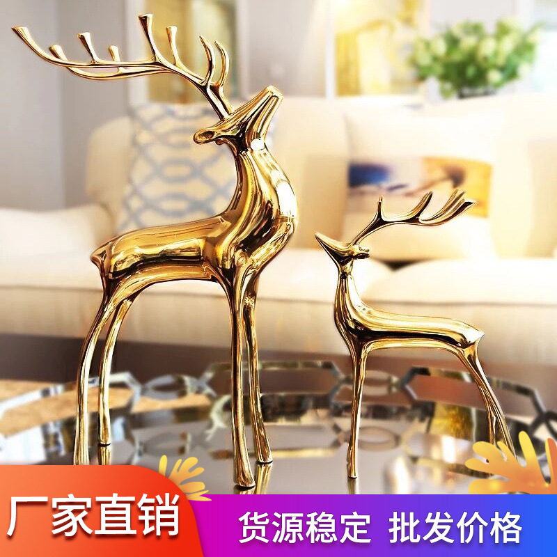 Pure copper ornaments deer gift TV cabin...