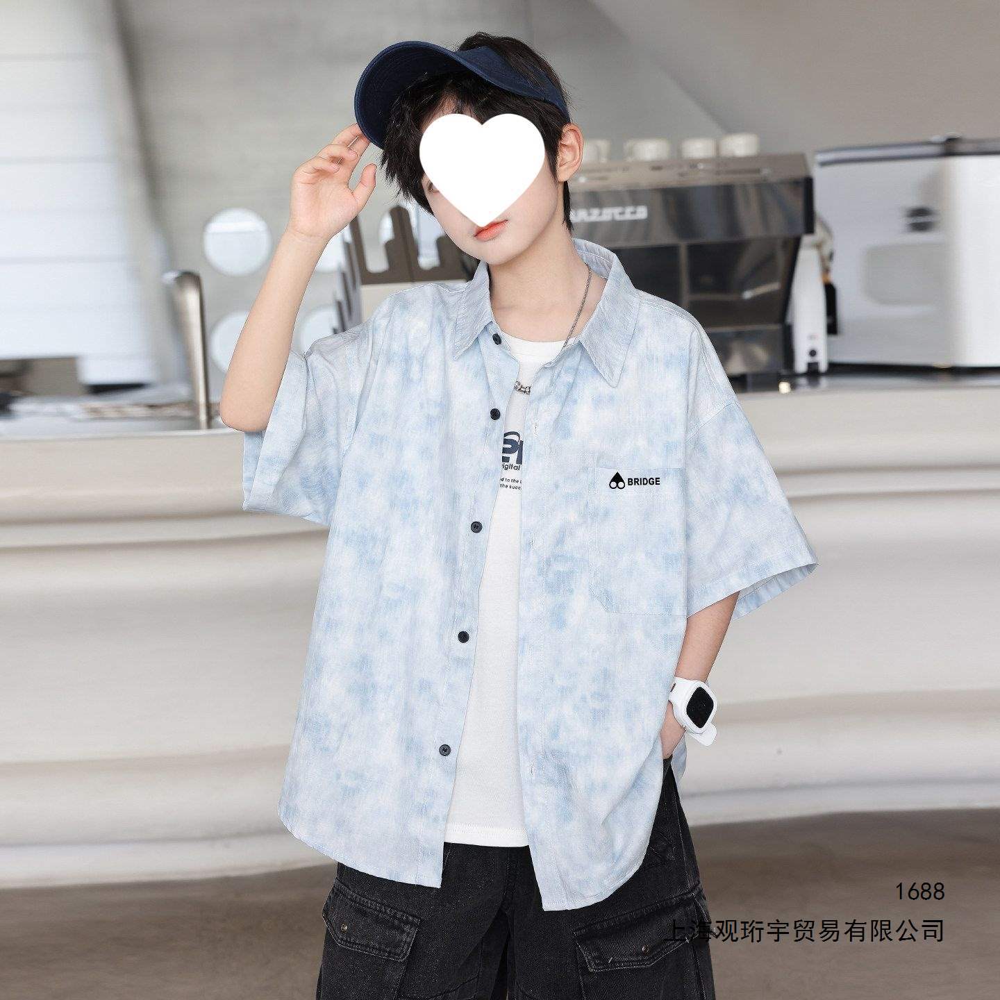 Boys' Summer Thin Short-Sleeve Shirt 2026 New Style Top for Medium and Large Children, Stylish Summer Shirt for Boys, Cool and Trendy