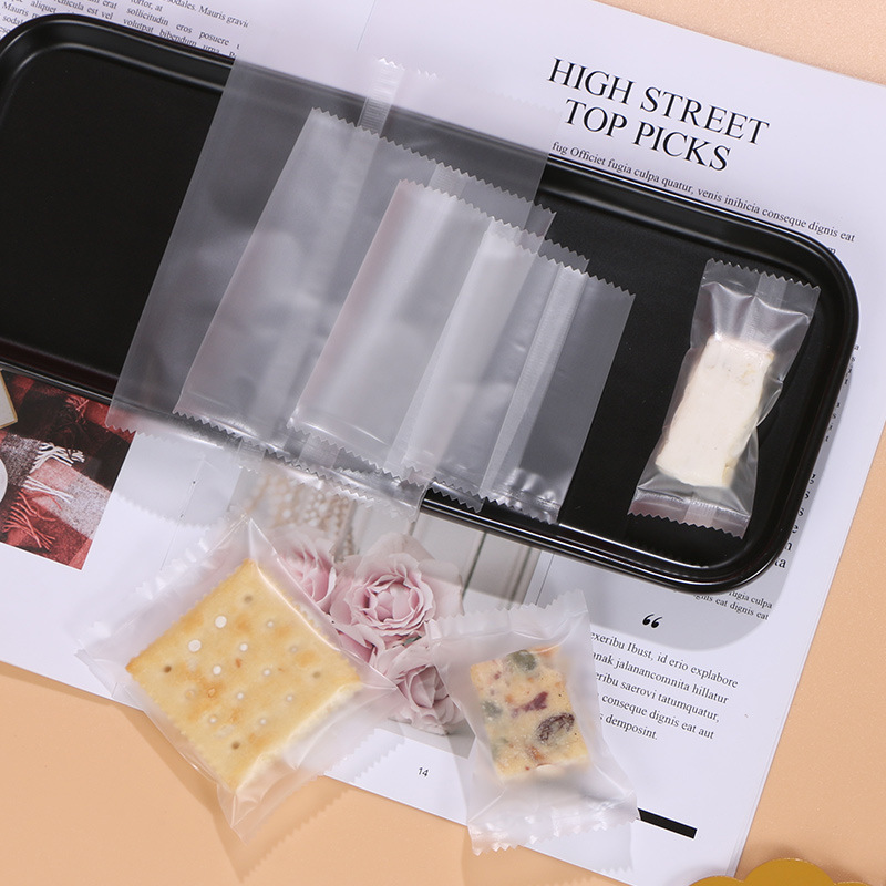 Bolsa de sellado de la máquina esmerilada translúcida gruesa bolsa de galletas crujientes de copo de nieve bolsa de embalaje de caramelo Bolsa De postre de té perfumado