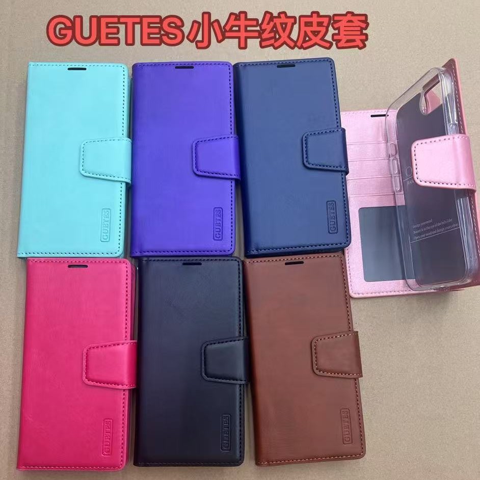 Guetes小牛纹适用苹果iphone16pro翻盖全包支架皮套苹果15保护套