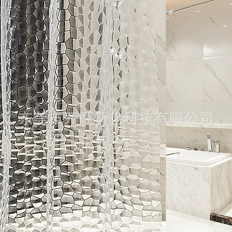 [Амазонка продавая] 3D прозрачный материал EVA водяной куб занавеска для душа утолщенная водонепроницаемый плесени-доказательство ванной занавески