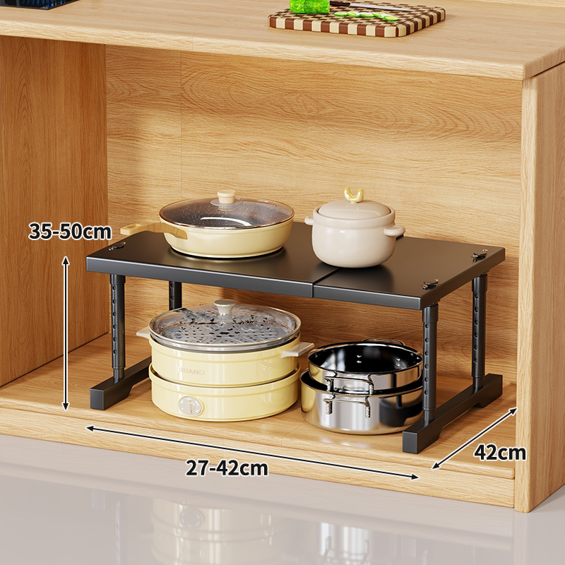Estante de Cocina para Microondas de Acero al Carbono Extensible y Multifuncional
