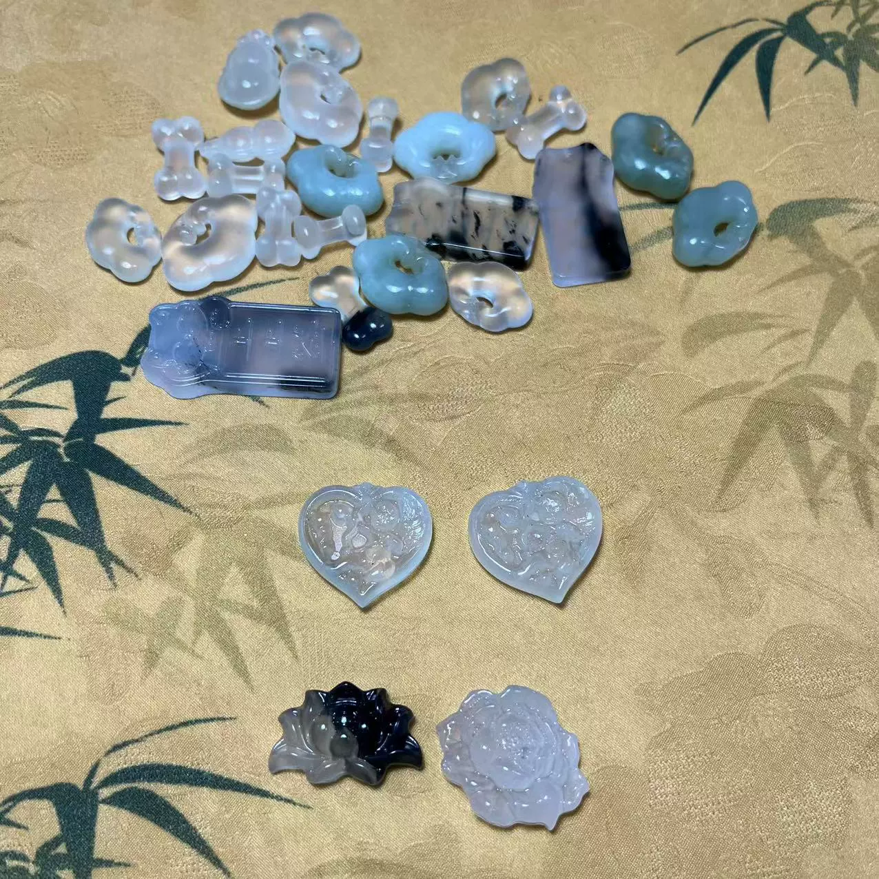 Нефритовый натуральный цветок пиона Xiuyu, лотос, маленькие аксессуары, мульти-стиль, подвеска «сделай сам», маленькие аксессуары