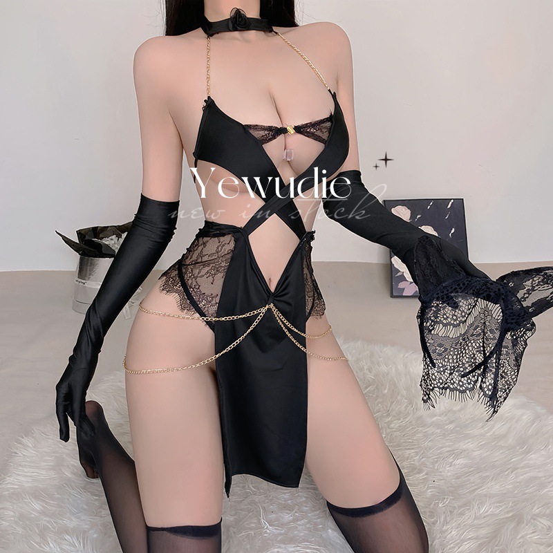 Lencería sexy gata egipcia mujer adorno de cadena de oro vestido de una pieza pasión sexy sexy uniforme personaje traje de tentación mujer