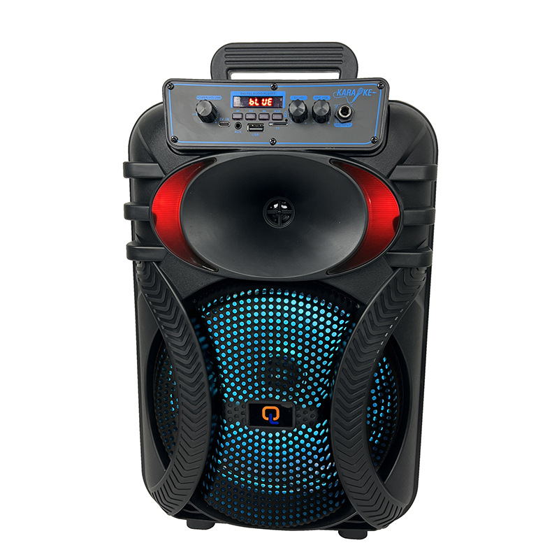 Ventas transfronterizas calientes de 10 pulgadas 20W altavoces recargables amplificadores de boda Bluetooth K música con micrófono LED luz de color