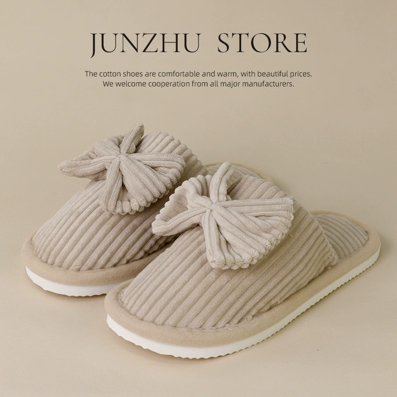 Трансграничные новые хлопчатобумажные тапочки осенние и зимние пары банты хлопковые шлепанцы дома теплые домашние хлопковые тапочки для мужчин и женщин