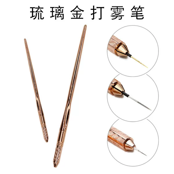 Microblading Manual Pen, Luxury Glassy Gold Water Mist Eyebrow Needle, Three-Round Five-Round Needle Fogging Pen, Blade Holder Tool