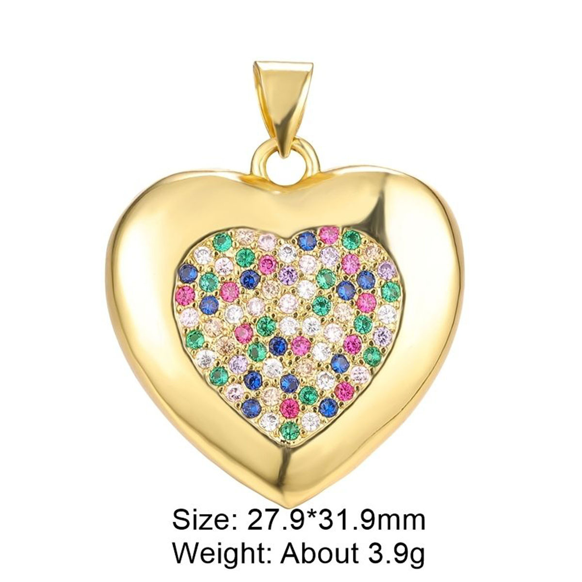 5g Weight Pendant Jewelry Making Type Rhinestones Inlay Material DIY Jewelry Accessories Classification 1 Piece Quantity Copper Material Heart Shape Pattern Plating Design Casual, Retro, Classic Style Style 1 Piece Copper Rhinestones Heart Shape Pendant 11