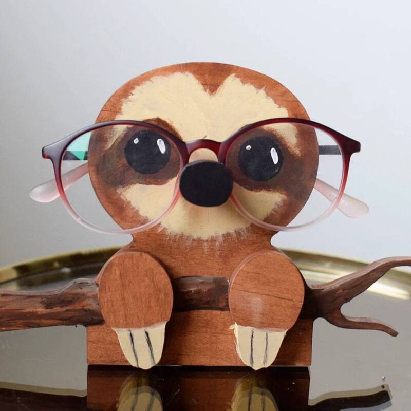 Creative Wooden Ornaments Animal Glasses Storage Ornaments Office Desktop Wooden Crafts Glasses Display Rack