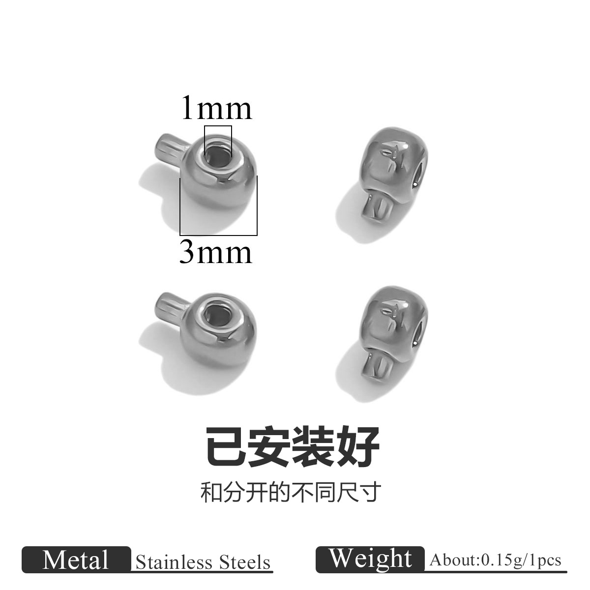 Instalado redondo - color acero