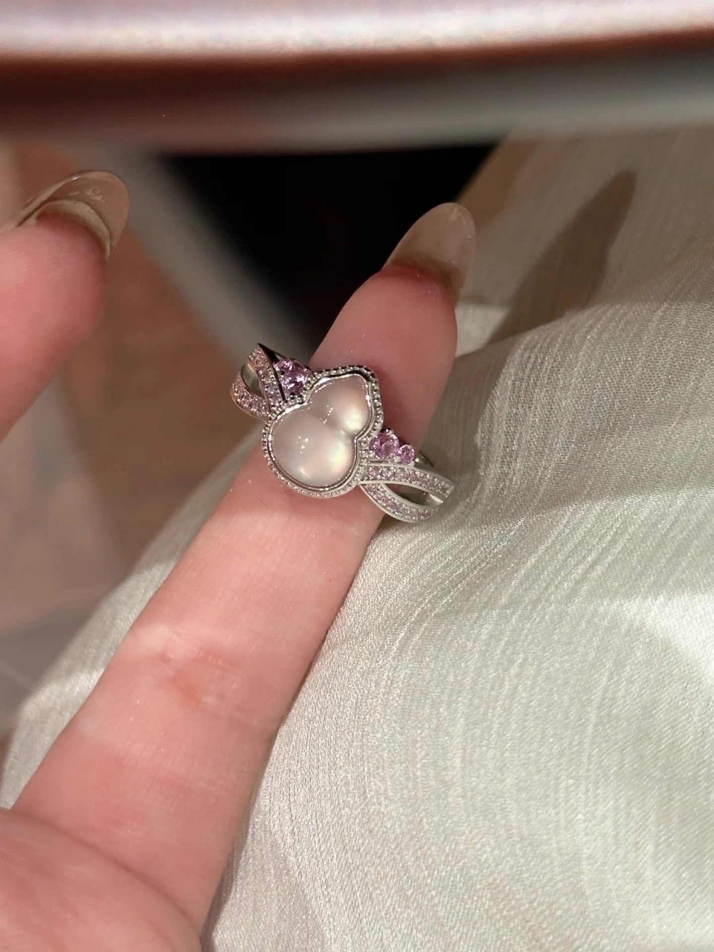 Pink Lady Designer Ring Eis Transparenter Kürbis Diamant Ring_voghion.com