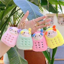 卡通时尚手机小熊玩具毛绒挂件小钥匙扣手工挂饰女孩玩偶包包批发